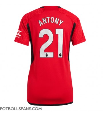 Manchester United Antony #21 Replika Hemmatröja Damer 2023-24 Kortärmad